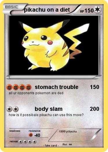 Pokemon pikachu on a diet