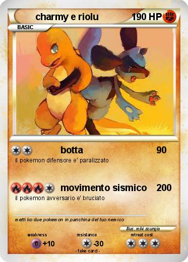 Pokemon charmy e riolu