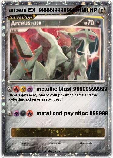 Pokemon arceus EX  9999999999999