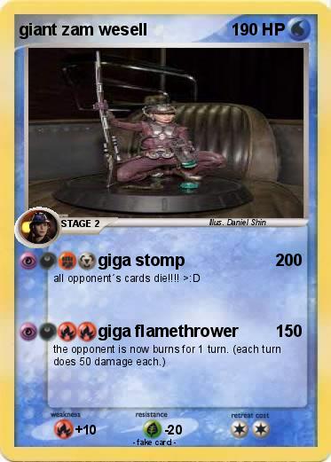 Pokemon giant zam wesell