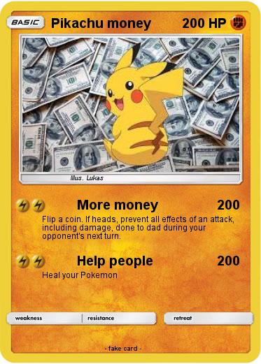 Pokemon Pikachu money