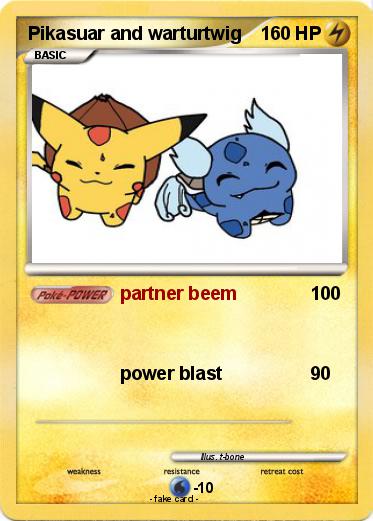 Pokemon Pikasuar and warturtwig