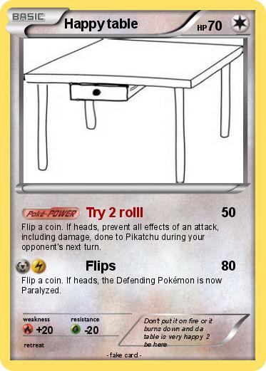 Pokemon Happy table