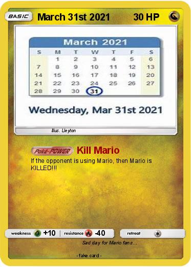 Pokemon March 31st 2021