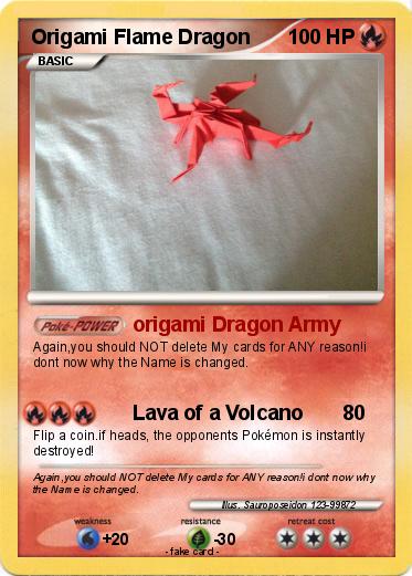 Pokemon Origami Flame Dragon