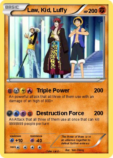 Pokemon Law, Kid, Luffy