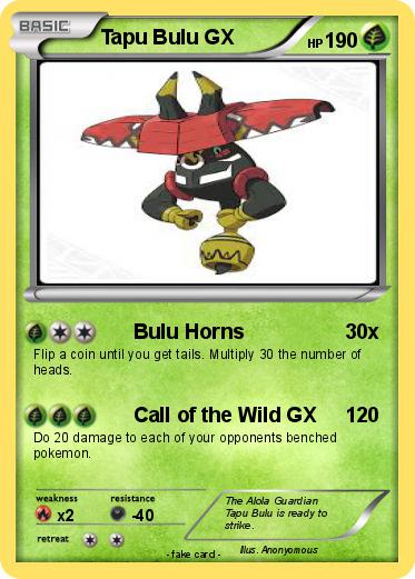 Pokemon Tapu Bulu GX