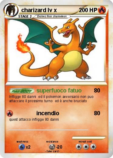 Pokemon charizard lv x