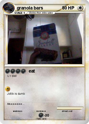 Pokemon granola bars