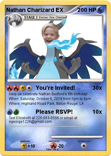 Pokemon Nathan Charizard EX