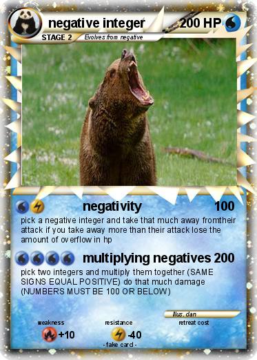 Pokemon negative integer
