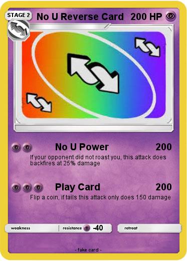 Pokemon No U Reverse Card