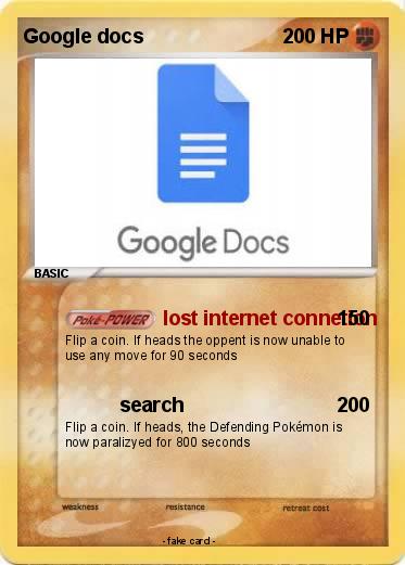 Pokemon Google docs