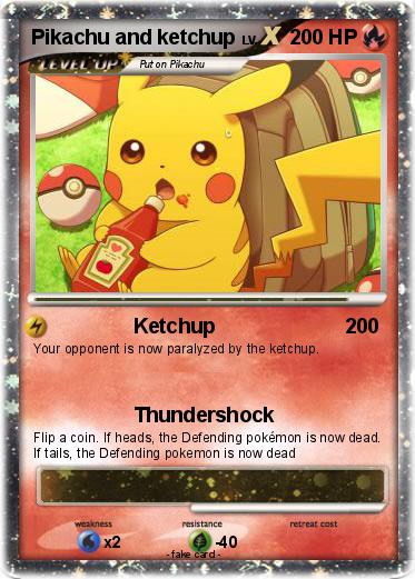 Pokemon Pikachu and ketchup
