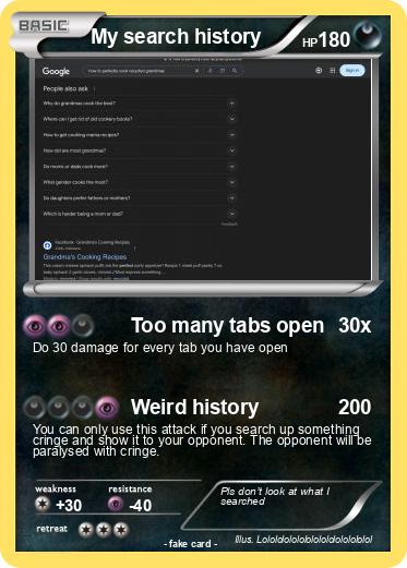 Pokemon My search history