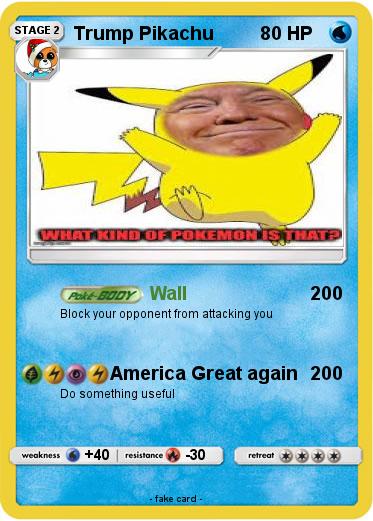 Pokemon Trump Pikachu