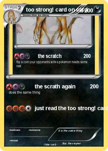 Pokemon too strong! card on card