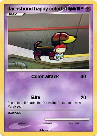 Pokemon dachshund happy colorful giant