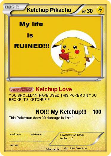 Pokemon Ketchup Pikachu