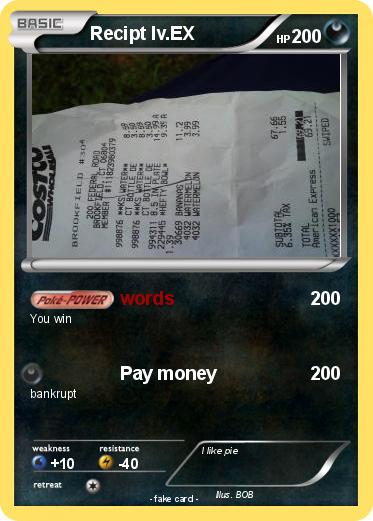 Pokemon Recipt lv.EX