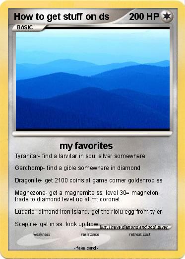 Pokemon How to get stuff on ds