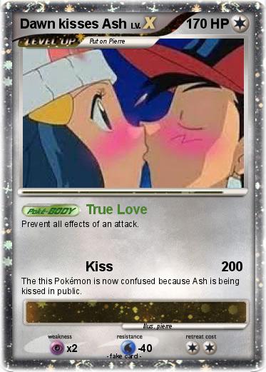 Pokemon Dawn kisses Ash
