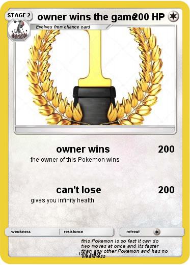 Pokemon owner wins the game