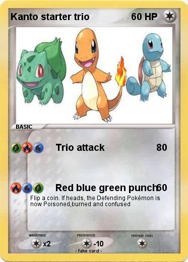 Pokemon Kanto starter trio