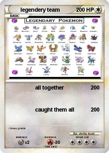Pokemon legendery team