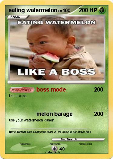 Pokemon eating watermelon