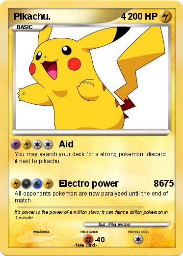 Pokemon Pikachu.                            4