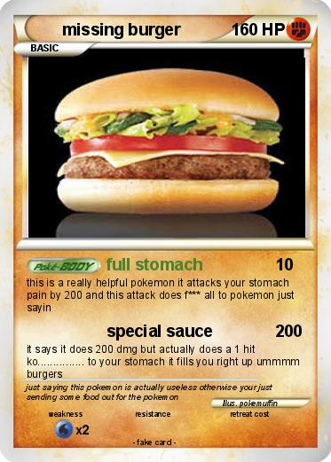 Pokemon missing burger