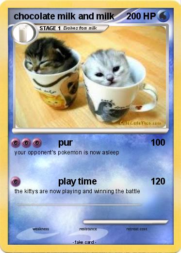 Pokemon chocolate milk and milk