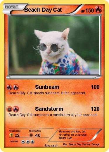 Pokemon Beach Day Cat