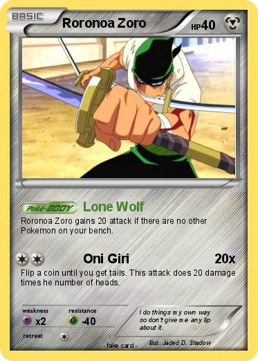 Pokemon Roronoa Zoro