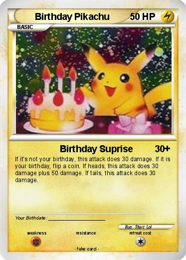 Pokemon Birthday Pikachu