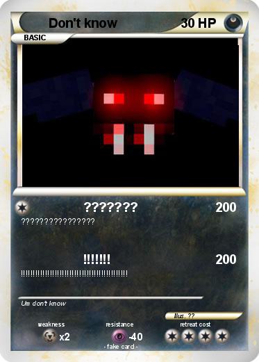 Pokemon Don't know