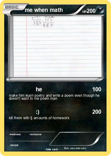 Pokemon me when math
