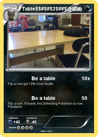 Pokemon Table$$#$#$2$##$@#$#
