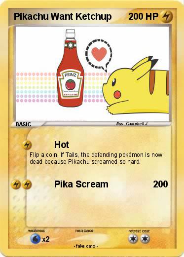 Pokemon Pikachu Want Ketchup
