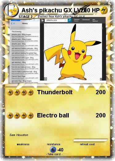 Pokemon Ash's pikachu GX LV:X