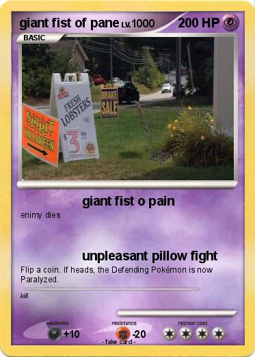 Pokemon giant fist of pane