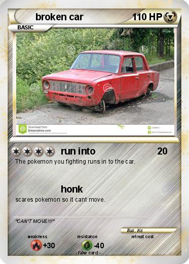 Pokemon broken car