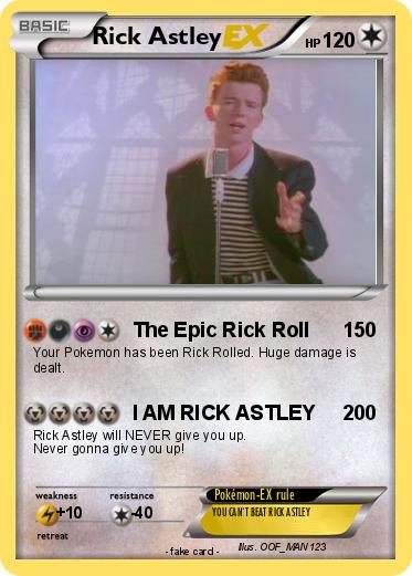 Rick Astley Pokemon Card First Edition Full Holographic 