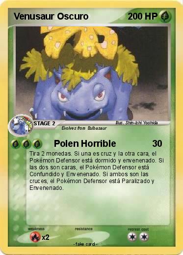 Pokemon Venusaur Oscuro