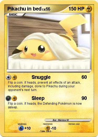 Pokemon Pikachu in bed