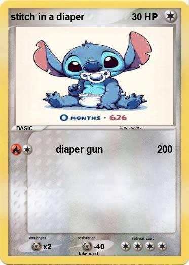 Pokemon stitch in a diaper