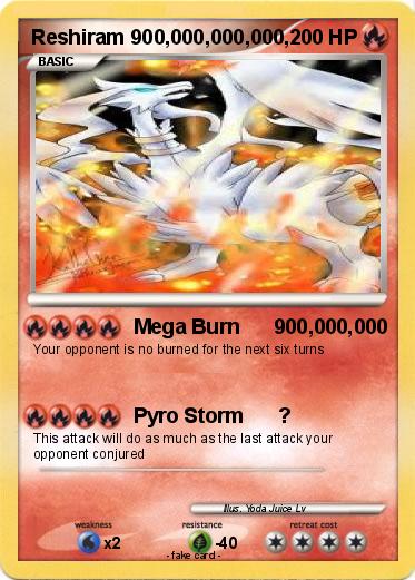 Pokemon Reshiram 900,000,000,000,