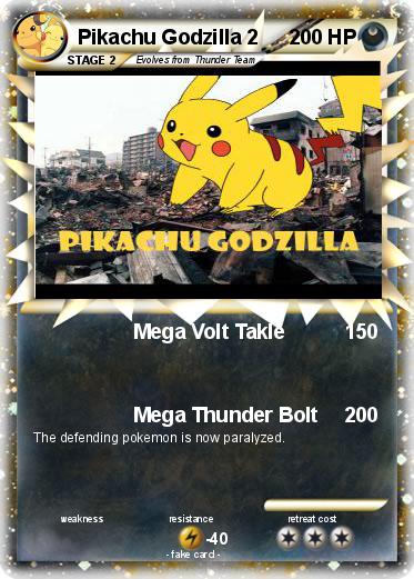 Pokemon Pikachu Godzilla 2