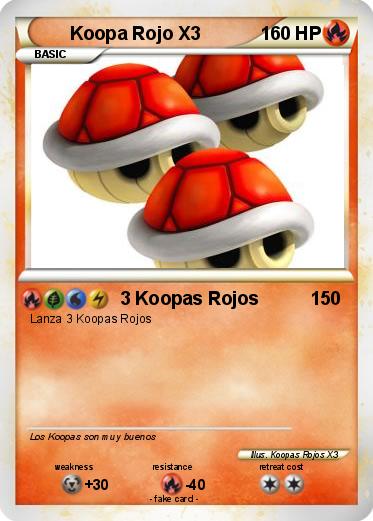 Pokemon Koopa Rojo X3